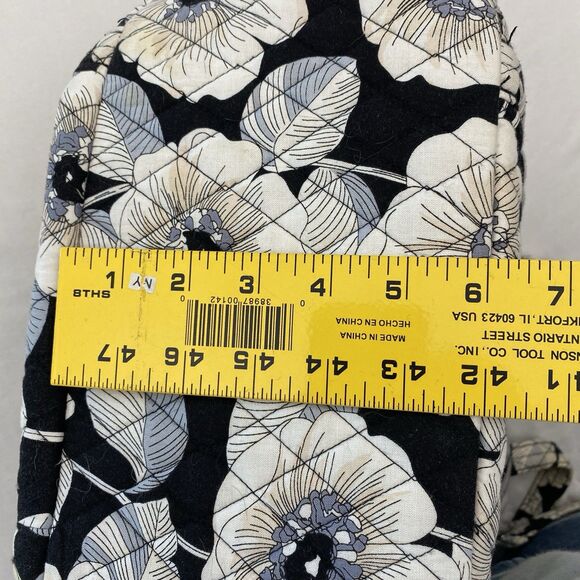 Vera Bradley Tote Bag Purse Black White Floral Quilted Cotton Cottagecore - Picture 11 of 15